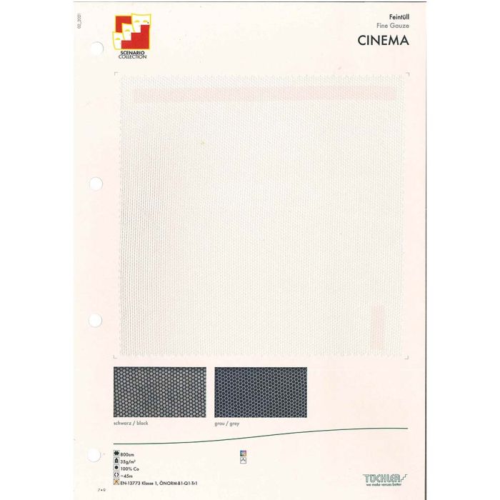 КАРТОЧКА С ОБРАЗЦОМ МЕЛКИЙ ТЮЛЬ CINEMA