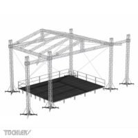 Bühnensystem T-REX roofs TXGR mit TX Podesten und Geländern Bühnensystem T-REX roofs TXGR mit TX Podesten und Geländern